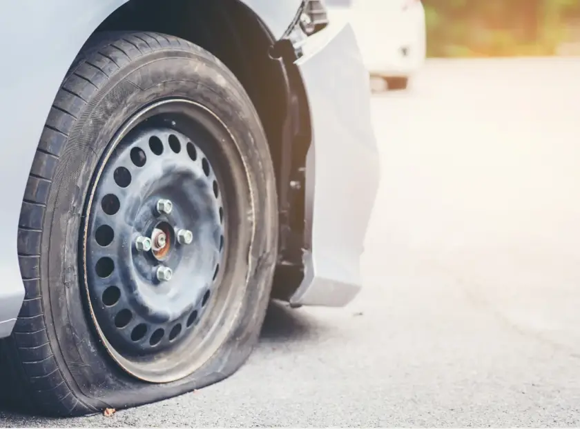 Tyre burst on A roads UK