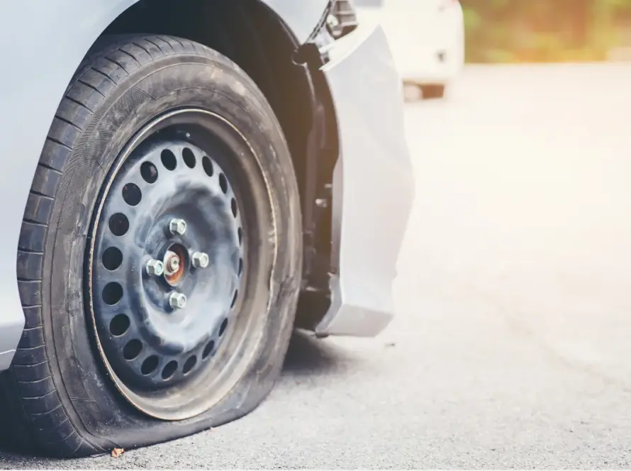 Tyre burst on A roads UK